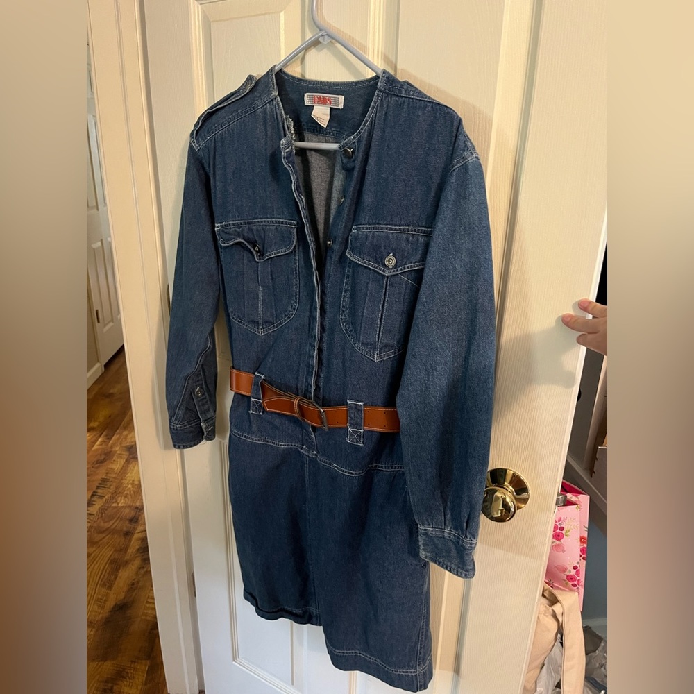 VINTAGE Denim belt dress